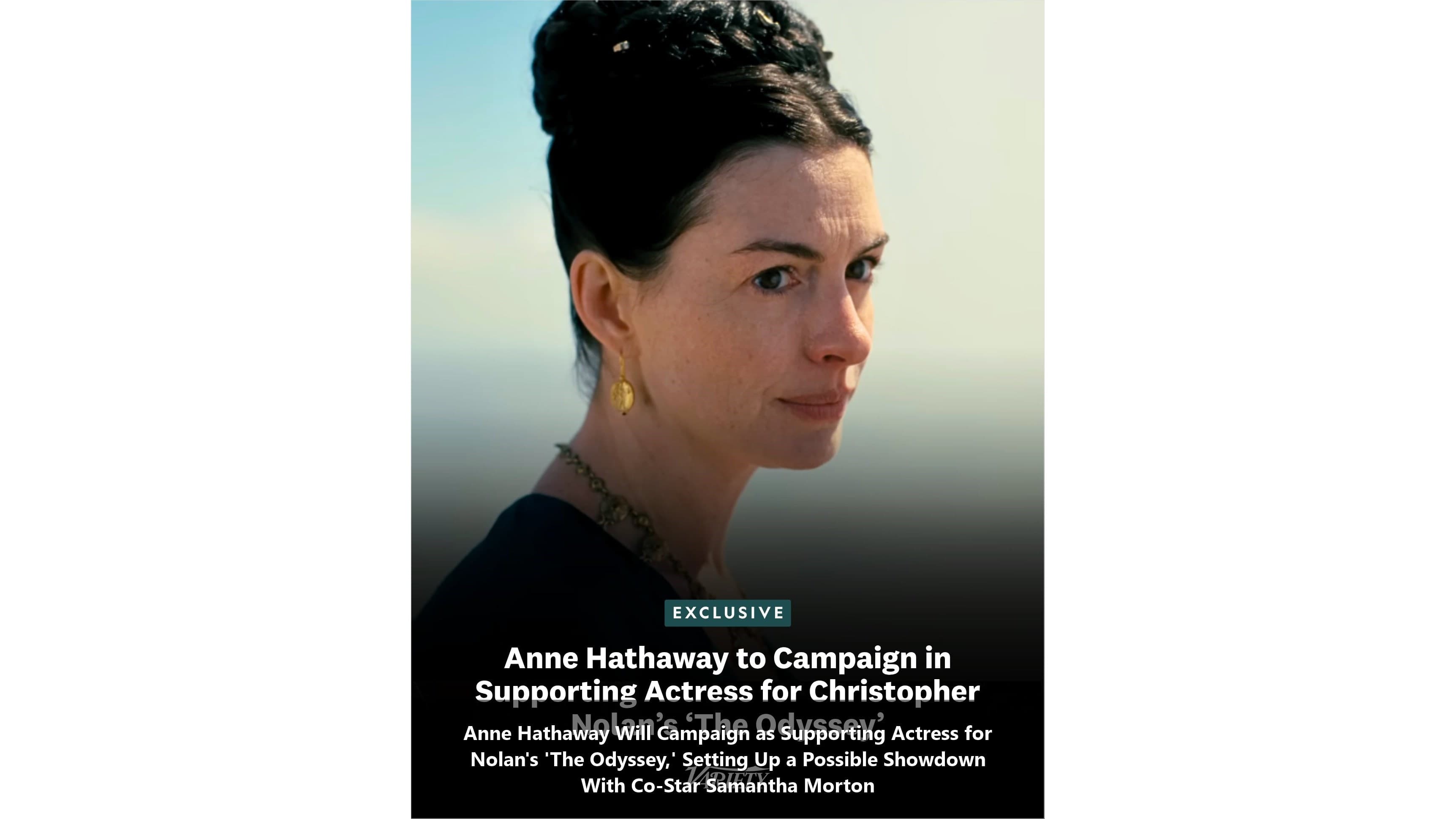 Should Anne Hathaway and Samantha Morton compete in the same Oscar category for 'The Odyssey'?